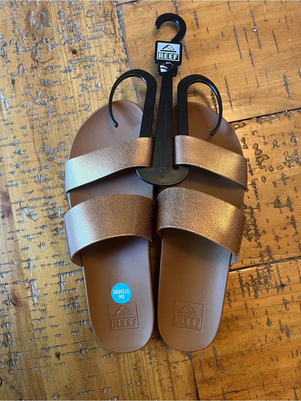Reef Bronze Double-Strap Slide Sandals
